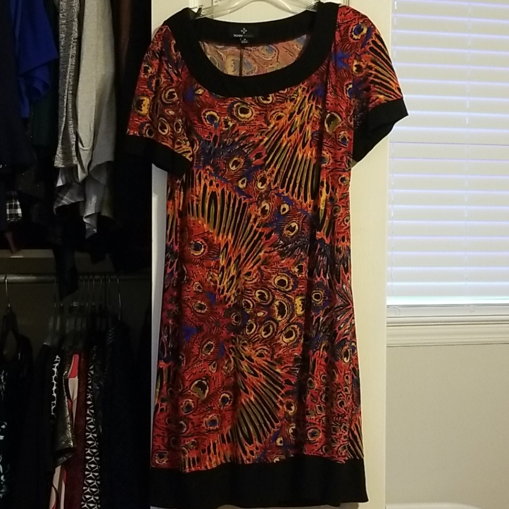 Ronni Nicole Peacock Midi dress